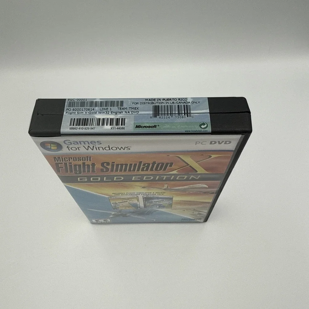 Microsoft FLIGHT SIMULATOR X: GOLD EDITION, PC Windows 2008 - 3 Disks Complete